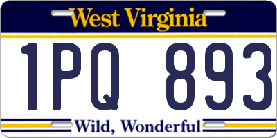 WV license plate 1PQ893