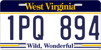 WV license plate 1PQ894