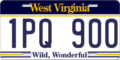 WV license plate 1PQ900
