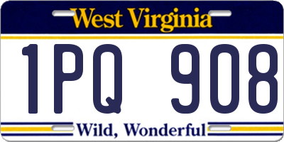 WV license plate 1PQ908