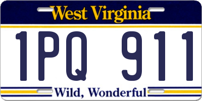 WV license plate 1PQ911