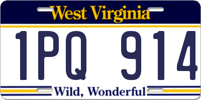 WV license plate 1PQ914