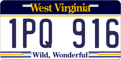 WV license plate 1PQ916