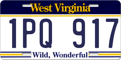 WV license plate 1PQ917
