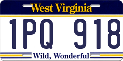 WV license plate 1PQ918