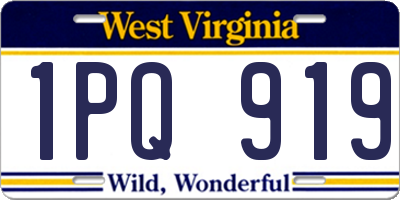 WV license plate 1PQ919