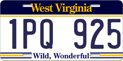 WV license plate 1PQ925
