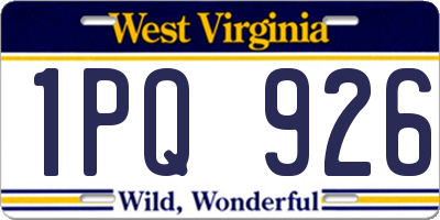 WV license plate 1PQ926