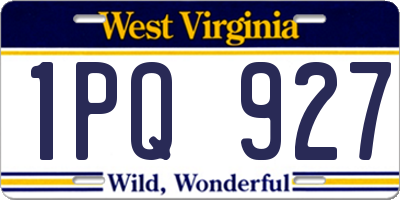 WV license plate 1PQ927