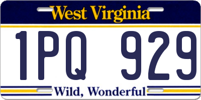 WV license plate 1PQ929