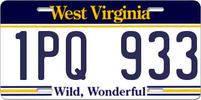 WV license plate 1PQ933