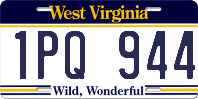 WV license plate 1PQ944