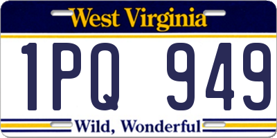 WV license plate 1PQ949