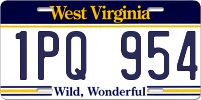 WV license plate 1PQ954