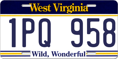 WV license plate 1PQ958