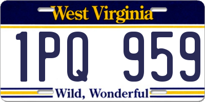 WV license plate 1PQ959