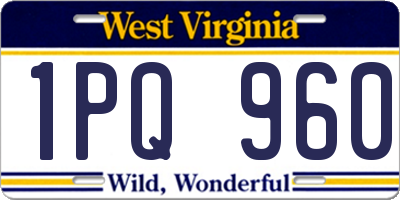 WV license plate 1PQ960