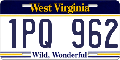 WV license plate 1PQ962