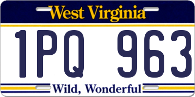 WV license plate 1PQ963