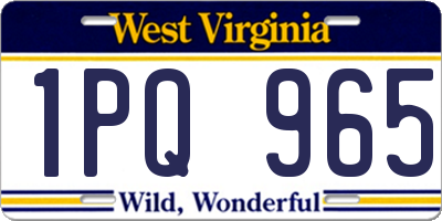 WV license plate 1PQ965