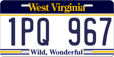 WV license plate 1PQ967