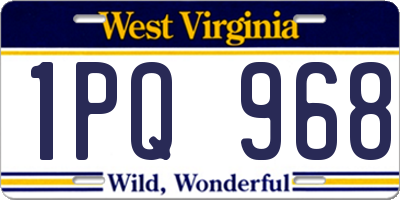 WV license plate 1PQ968