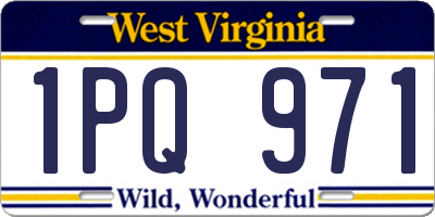 WV license plate 1PQ971