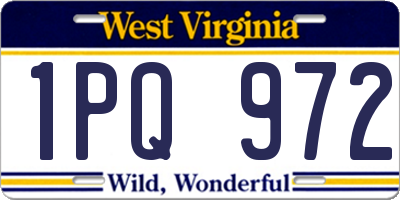 WV license plate 1PQ972