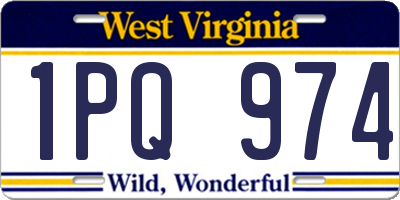 WV license plate 1PQ974