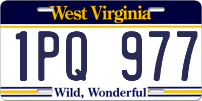 WV license plate 1PQ977