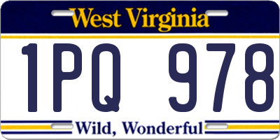 WV license plate 1PQ978