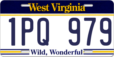 WV license plate 1PQ979