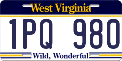WV license plate 1PQ980