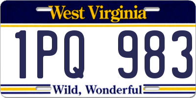 WV license plate 1PQ983