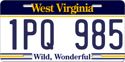 WV license plate 1PQ985