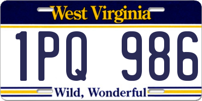 WV license plate 1PQ986