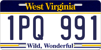 WV license plate 1PQ991