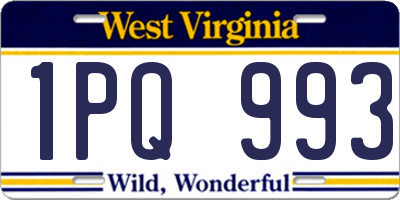 WV license plate 1PQ993