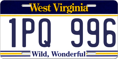 WV license plate 1PQ996