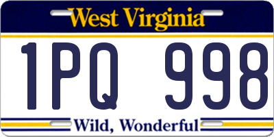 WV license plate 1PQ998