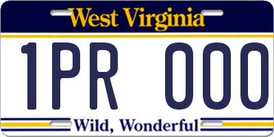 WV license plate 1PR000