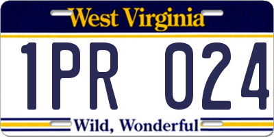 WV license plate 1PR024
