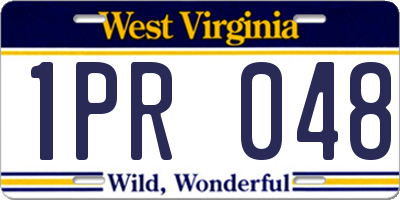 WV license plate 1PR048