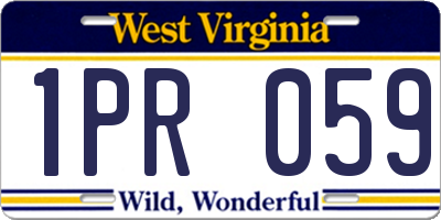 WV license plate 1PR059