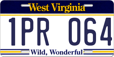 WV license plate 1PR064