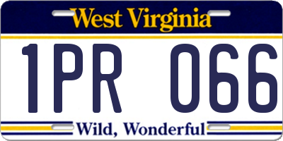 WV license plate 1PR066