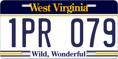 WV license plate 1PR079