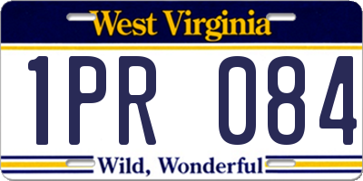 WV license plate 1PR084