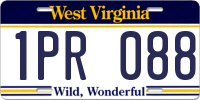 WV license plate 1PR088