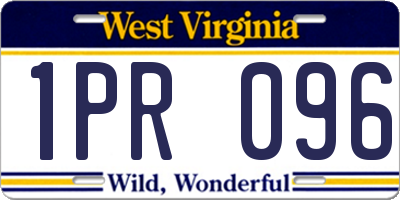 WV license plate 1PR096